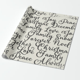 Papier Cadeau Manuscrit. Noël