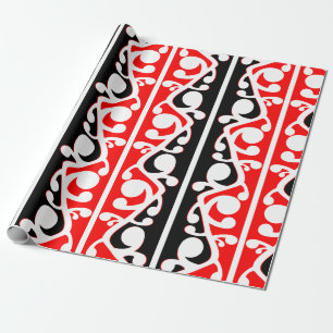 Papier Cadeau Maori Kowhaiwhai Motif traditionnel