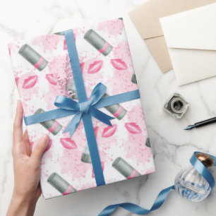 Papier Cadeau Maquillage mignon et enveloppement de fête de bais