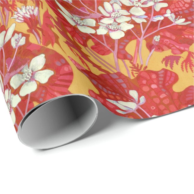 Papier Cadeau Marais Marigold Fleur sauvage Fleurs de tasse à be (Coin rond)