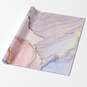 PAPIER CADEAU MARBRE ABSTRAIT LILAC GOLD WRAPPER PAPIER