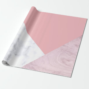 Papier Cadeau Marbre blanc de rose en pastel de poussin élégan