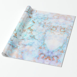 Papier Cadeau Marbre blanc et bleu-vert de Faux de teinte