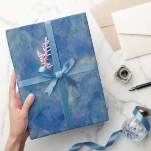 Papier Cadeau Marbre bleu et rose Acrylique Abstraction
