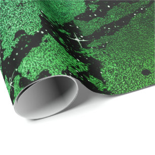 Papier Cadeau Marbre de verre noir Imprimer Abstrait Tropical Me