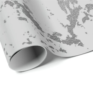 Papier Cadeau Marbre gris foncé Silver Stine Metally brillant