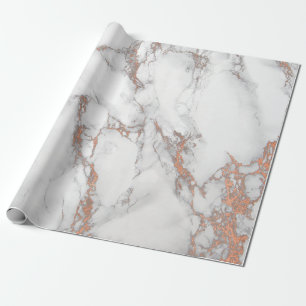 Papier Cadeau Marbre gris rose blanc Brosses brillantes en pierr