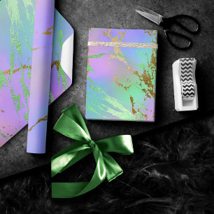 Papier Cadeau Marbre Millénaire   Ombré Pastel Arc-en-Ciel Ludiq