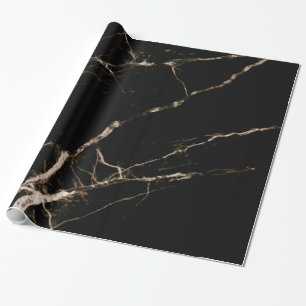 Papier Cadeau Marbre noir Grain beige