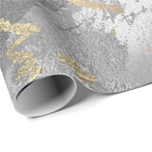 Papier Cadeau Marbre or en verre d'argent Bricolage métallique b