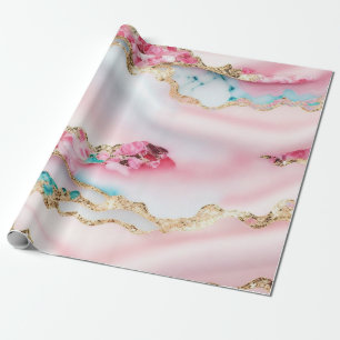 Papier Cadeau Marbre rose clair Agate Collection populaire
