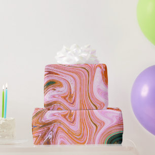 Papier Cadeau Marbre rose contemporain Abstrait