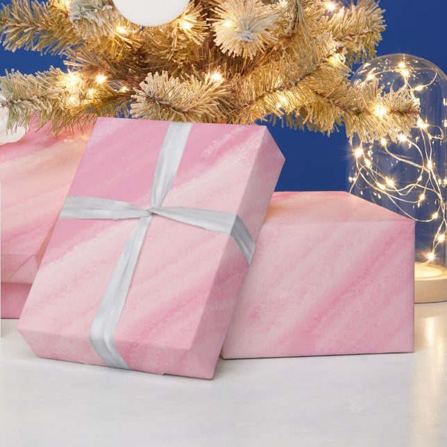 Papier Cadeau Marbre rose Pourvoyeur Ombre Brush Stripes (Vacances)