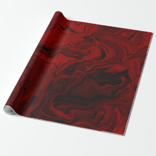 Papier Cadeau Marbre rouge et noir classique