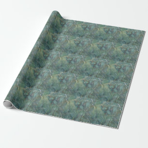 Papier Cadeau Marbre vert de Malachite Texture détaillée