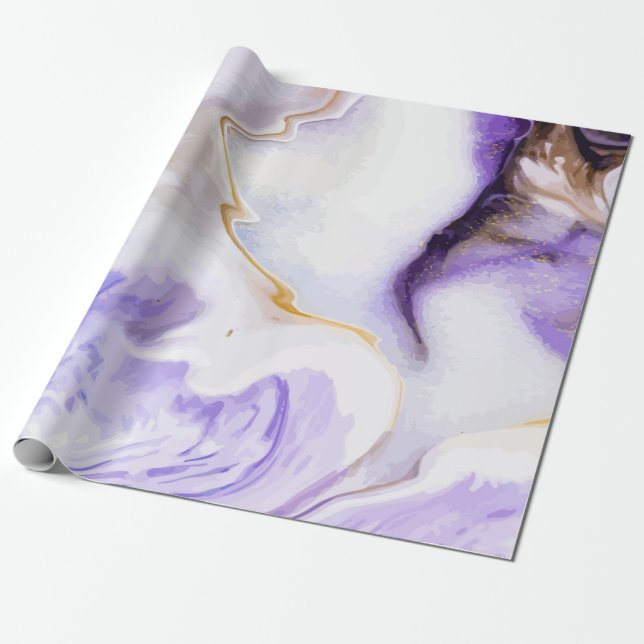 Papier Cadeau marbre violet Abstrait (Déroulé)