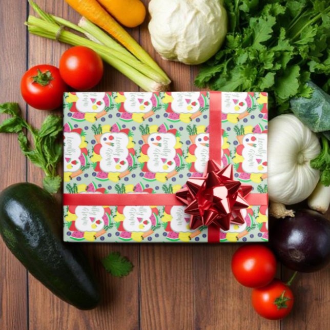 Papier Cadeau Marché des fermiers cultivés localement Anniversai (Créateur téléchargé)