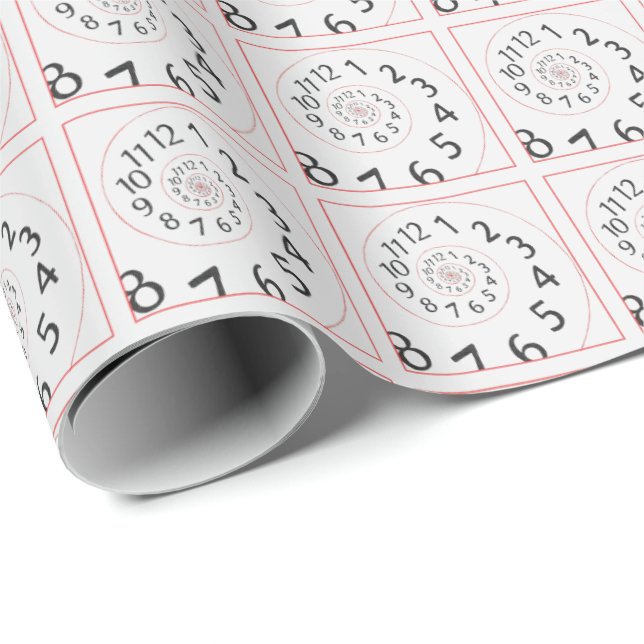 Papier Cadeau Marches de temps sur le papier d'emballage (Coin rond)