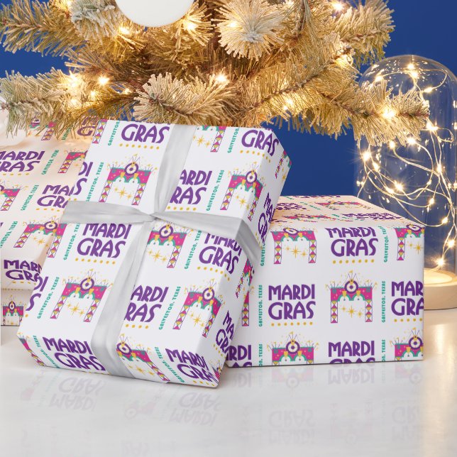 Papier Cadeau Mardi Gras Arch, Galveston, Texas (Vacances)