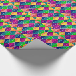 Papier Cadeau Mardi Gras Carnaval Jaune Purple Diamants verts