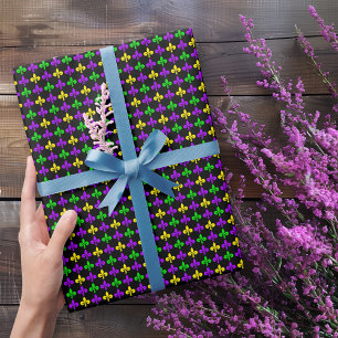 Papier Cadeau Mardi Gras Fleur de Lis Motif