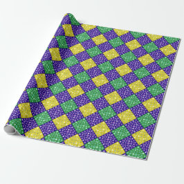 Papier Cadeau Mardi Gras Harlequin Motif du carnaval de Diamond