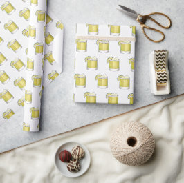 Papier Cadeau Margarita Cocktail Bar en verre Boisson mixte Lime