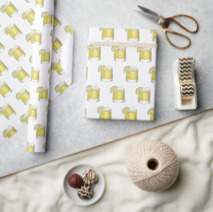Papier Cadeau Margarita Cocktail Bar en verre Boisson mixte Lime
