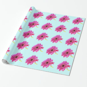 Papier Cadeau Marguerite rose de Gerbera sur l'arrière - plan