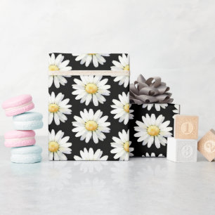 Papier Cadeau Marguerites à points jaunes