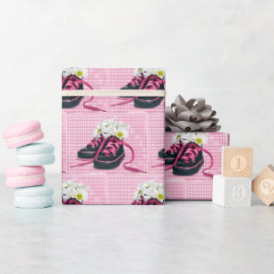 Papier Cadeau Marguerites En Basket Sur En vichy