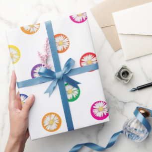 Papier Cadeau Marguerites En Pois
