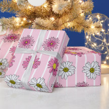 Marguerites rose et blanc Fleur sauvage Whimsy