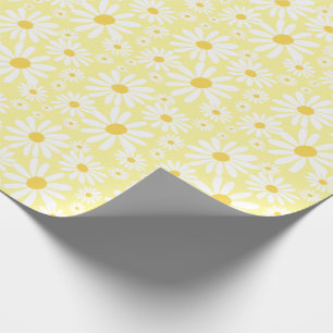 Papier Cadeau Marguerites Super rétro Motif de printemps Pastel 