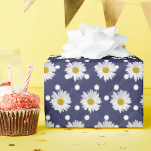 Papier Cadeau marguerites sur pois