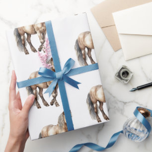Papier Cadeau Mariage à la ferme animale équine 