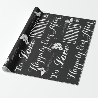 Papier Cadeau mariage "Amour, rire et bonheur toujours après"