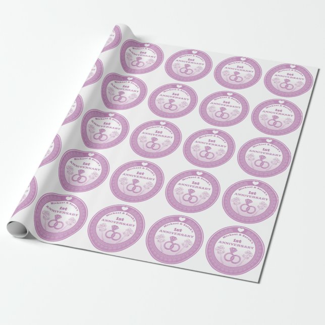 Papier Cadeau Mariage anniversaire dentelle look changer l'année (Déroulé)