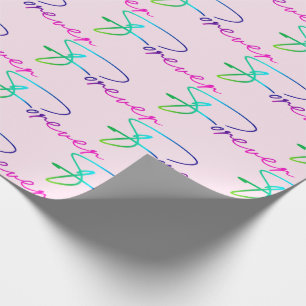 Papier Cadeau Mariage Arc-en-ciel pour l'emballage de script