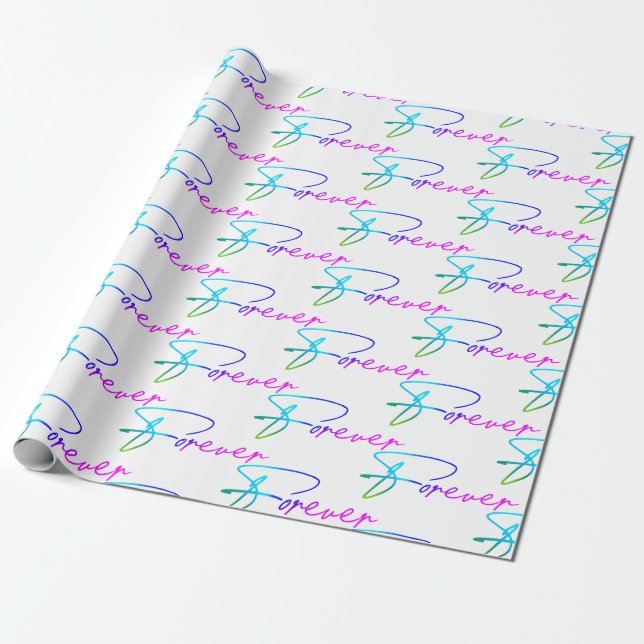 Papier Cadeau Mariage Arc-en-ciel pour l'emballage de script (Déroulé)