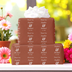 Papier Cadeau Mariage Brown mariée Groom Terracotta