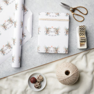 Papier Cadeau Mariage cardiaque de colibri adorable sur mesure