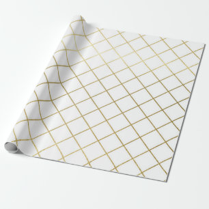 Papier Cadeau Mariage Classique Or Géométrique Abstrait Motif Wr