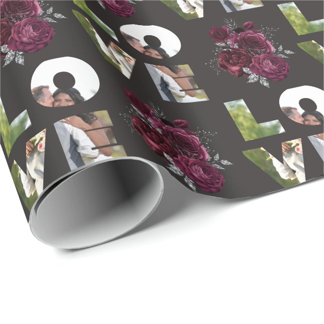 Papier Cadeau Mariage d'amour photo personnalisé (Coin rond)
