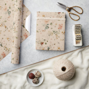 Papier Cadeau Mariage de jardin floral bohème rustique