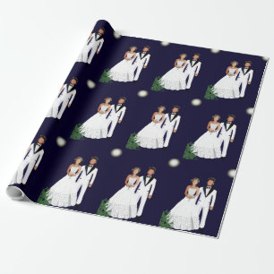 Papier Cadeau Mariage de mariée et de chambre au clair de lune