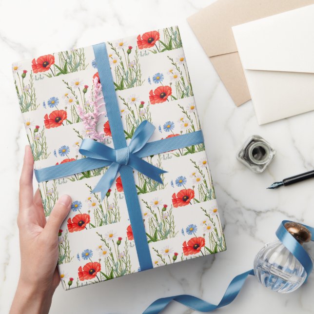 Papier Cadeau Mariage de prairie sauvage de printemps (Cadeaux)