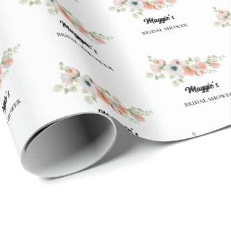 Papier Cadeau Mariage Fleurs de Pêche