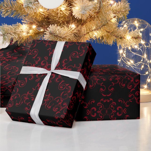 Papier Cadeau Mariage gothique rouge et noir (Vacances)