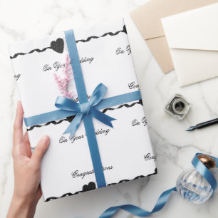 Papier Cadeau Mariage noir et blanc